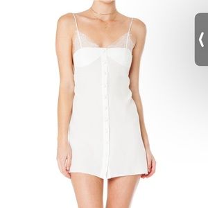 NWT areyouami white dress with chain back